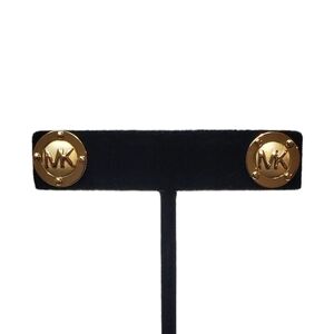 Michael Kors Gold-Tone Signature Logo Stud Post Back Pierced Earrings